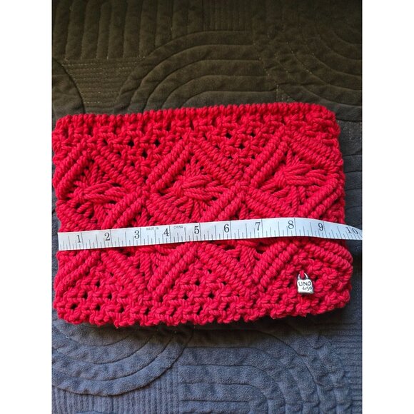 Uno de 50 Red Crochet Zipper Bag Cotton Limited Edition - Picture 4 of 5